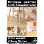 Premium Kaydırmaz Çizdirmez Mobilya Masa Sandalye Zemin Koruyucu Silikon Pabuç Ayak Kılıf 48 Adet