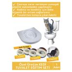 Premium Kedi Klozet Alıştırma Kapağı Kum Kabı Wc Yavru Yetişkin Kedi Hijyenik Tuvalet Eğitim Seti