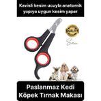 Premium Kedi Köpek Tırnak Makası Küçük Boy Evcil Hayvan Bakım Kaymaz Saplı Düzeltici Pençe - Siyah