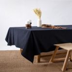 Premium Keten Siyah (Düz) Masa Örtüsü - 140 x 140 cm