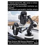 Premium Kompakt 4.7-6.7 İnç 360 Derece Dönebilen Ayarlanabilir 3 Kademeli Çok Amaçlı Telefon Tutucu