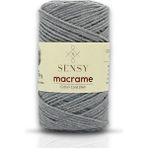 Premium Koton Pamuk Makrome İpi 2mm Cotton Zincir Makrome Çanta İpi Supla İpi Koton İp - Açık Gri