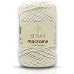 Premium Koton Pamuk Makrome İpi 2mm Cotton Zincir Makrome Çanta İpi Supla İpi Koton İp - Doğal Beyaz