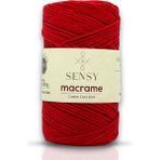 Premium Koton Pamuk Makrome İpi 2mm Cotton Zincir Makrome Çanta İpi Supla İpi Koton İp - Kırmızı