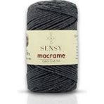 Premium Koton Pamuk Makrome İpi 2mm Cotton Zincir Makrome Çanta İpi Supla İpi Koton İp - Koyu Gri