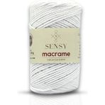 Premium Koton Pamuk Makrome İpi 2mm Cotton Zincir Makrome Çanta İpi Supla İpi Koton İp - Optik Beyaz