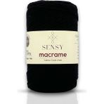Premium Koton Pamuk Makrome İpi 2mm Cotton Zincir Makrome Çanta İpi Supla İpi Koton İp - Siyah