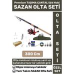 Premium Kullanıma Hazır Şık Taşıma Çantası Hediyeli Balıkçı Hobi Tam Takım Sazan Olta Seti 300 cm