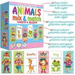 Premium Kutulu Eğitici Öğretici Animals Mix & Match Eşleştirme El Göz Koordinasyon Motor Beceri Oyun
