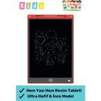Premium LCD Ekranlı Kalemli Dijital Çizim Tableti Yazı Tahtası Boyama Resim Akıllı Tablet 12 Inc - Çok Renkli