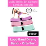 Premium Loop Band Direnç Bandı Orta Sert Spor Egzersiz Aerobik Pilates Squat Lastiği Fitness Yoga