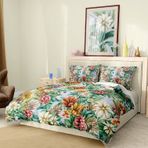 Premium Luxury Daisy 3D Pamuk Saten Çift Kişilik Nevresim Takımı