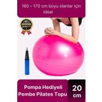 Premium Mini Gymball 20CM Jimnastik Denge Fitness Spor Şişirme Pompası Hediyeli Pembe Pilates Topu