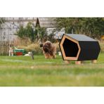 Premium Modern Tasarım Kedi & Köpek Kulübesi | 4 Mevsim Dayanıklı Kompozit | Ahşap Iç Aksam - Siyah