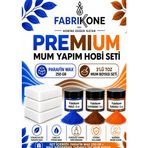 Premium Mum Yapım Hobi Seti - Parafin Wax 250 Gr - 3'Lü Toz Mum Boyası Seti - Mavi, Kahverengi, Turuncu Bkfabpw2503mkht