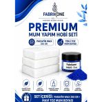 Premium Mum Yapım Hobi Seti - Parafin Wax 250 Gr - Tekli Toz Mum Boyası - Mavi Bkfabpw2501m