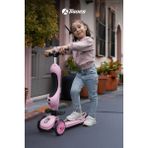 Premium Oturaklı Pembe Scooter 3 Tekerlekli LED Işıklı Scooter Yükseklik Ayarlı 1-6 Yaş