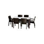 Premium Rattan Masa Takimi 80X140 Camli Rattan Masa 6 Kisilik Sandalye Masa Takimi Kahve