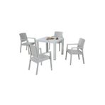 Premium Rattan Masa Takımı 90X90cm Bahçe Mobilyası Ve Masa Takımı Beyaz