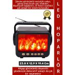 Premium Retro Dekoratif Ahşap Görünüm Led Nostaljik Şömine Tasarımlı Solar Şarjlı Bluetooth Hoparlör