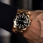 Premium Seri Gold Renk Siyah Kadran Özel Kutusunda Çelik Kordon Erkek Kol Saati