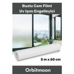 Premium Seri İz Bırakmaz İç Göstermez Yapışkan UV Engelleyici Buzlu Cam Filmi 5 Metre x 60 Cm