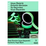Premium Seri Karanlıkta Işık Veren Yansıyan 4 Mt Fosforlu Yeşil Şerit Yapışkanlı Reflektör Bant 3 Ad