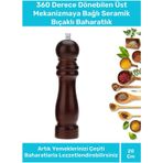 Premium Seri Şık Kullanışlı Mutfak Yemek Kahverengi Ahşap Tuz Karabiber Baharat Değirmen 20 Cm