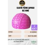 Premium Seri Su Geçirmez Bez Bone Havuz ve Deniz İçin İdeal Elastik Yüzme Şapkası Çift Paket
