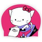 Premıum Serıes Kedi Baskılı Silikon Bone Yüzücü Havuz ve Deniz Bonesi - Standart - Pembe