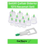 Premium Series Selülit Çatlak Giderici Vakumlu Masaj Aleti 12'li Kupa Hacamat Seti