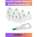 Premium Series Selülit Çatlak Giderici Vakumlu Masaj Aleti 24'lü Kupa Hacamat Seti