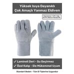 Premium Serisi Yanmaz Isıya Dayanıklı Eldiven Kaynak Yangın Için Su Geçirmez Çok Amaçlı Deri Eldiven