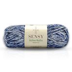 Premium Softee Raffia Yumuşak Çok Renkli Rafya Kağıt Ebruli El Örgü İpi Hobi İp (Lacivert Batik)