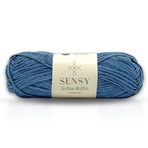Premium Softee Raffia Yumuşak Çok Renkli Rafya Kağıt Ebruli El Örgü İpi Hobi İp (Mavi)