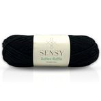 Premium Softee Raffia Yumuşak Çok Renkli Rafya Kağıt Ebruli El Örgü İpi Hobi İp (Siyah)