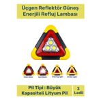 Premium Su Geçirmez 3 Ledli Solar Üçgen Reflektör Güneş Enerjili Refluj Lambası