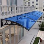 Premium Sundurma Gölgelik Tente, Pencere ve Kapılar için UV ve Yağmur Koruması, Dış Mekan Veranda Gölgelik Barınağı, Dayanıklı Polikarbonat Çardak, Sundurma ve Çatı için Mükemmel, Mavi Renk