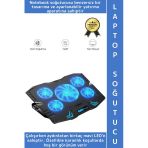 Premium Süper Güçlü 5 Fan Notebook Dizüstü Bilgisayar Rgb Işıklı Ayarlanabilir Laptop Soğutucu Fan