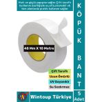 Premium Süper Güçlü Yapışkan İç Mekan Duvar Ahşap Çift Taraflı Köpük Bant 48 Mm X 10 Metre 5 Adet