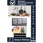 Premium Suya Neme Ekstra Dayanıklı Montajsız Banyo Mutfak Ultra Güçlü Vantuzlu Askı 5 Adet