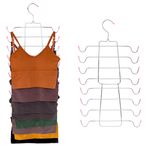 Premium Tank Üstleri Askıları, Sütyen Askısı Metal Yerden Tasarruflu Askı Dolabı Organizatörü Pijama, Üstler, Tanklar, Cami, Sütyen, Askılı Elbise, Kemer Pembe 2'li Paket HL05P