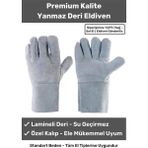 Premium Tasarım Isıya Dayanıklı Kaynak Yangın Su Geçirmez Çok Amaçlı Yanmaz Deri Eldiven - 1 Adet - 10
