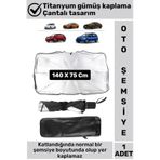 Premium Titanyum Gümüş Kaplama Uzun Ömürlü Uv Koruyucu Araç İçi Ön Cam Şemsiye Güneşlik