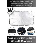 Premium Titanyum Kaplama Gümüş Renk Uv Işınlarına Dayanıklı Araç Ön Cam Şemsiye Güneşlik Koruyucu