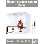 Premium Üretim Beyaz Led Işıklı Portatif Taşınabilir 23x24x23 Cm Ürün Fotoğraf Çekim Çadırı