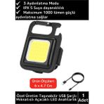 Premium USB Şarjlı 3 Mod Açacaklı El Feneri Mıknatıslı 1000 Lümen Cep Boy LED Anahtarlık