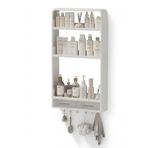 Premium Yapışkanlı Duvar Rafı Organizer, Banyo Mutfak Rafı, 70x40x10 cm, Çekmeceli, Kancalı, Suya Dayanıklı, Delme Gerektirmez