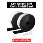Premium Yüksek Kaliteli Iz Bırakmaz Süper Güçlü Çok Amaçlı Cırt Cırtlı Sihirli Bant 2 Metre 2 Adet