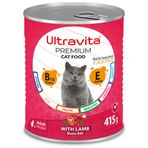 Premium Yüksek Proteinli Kuzu Etli 24x415 gr Konserve Yaş Kedi Maması